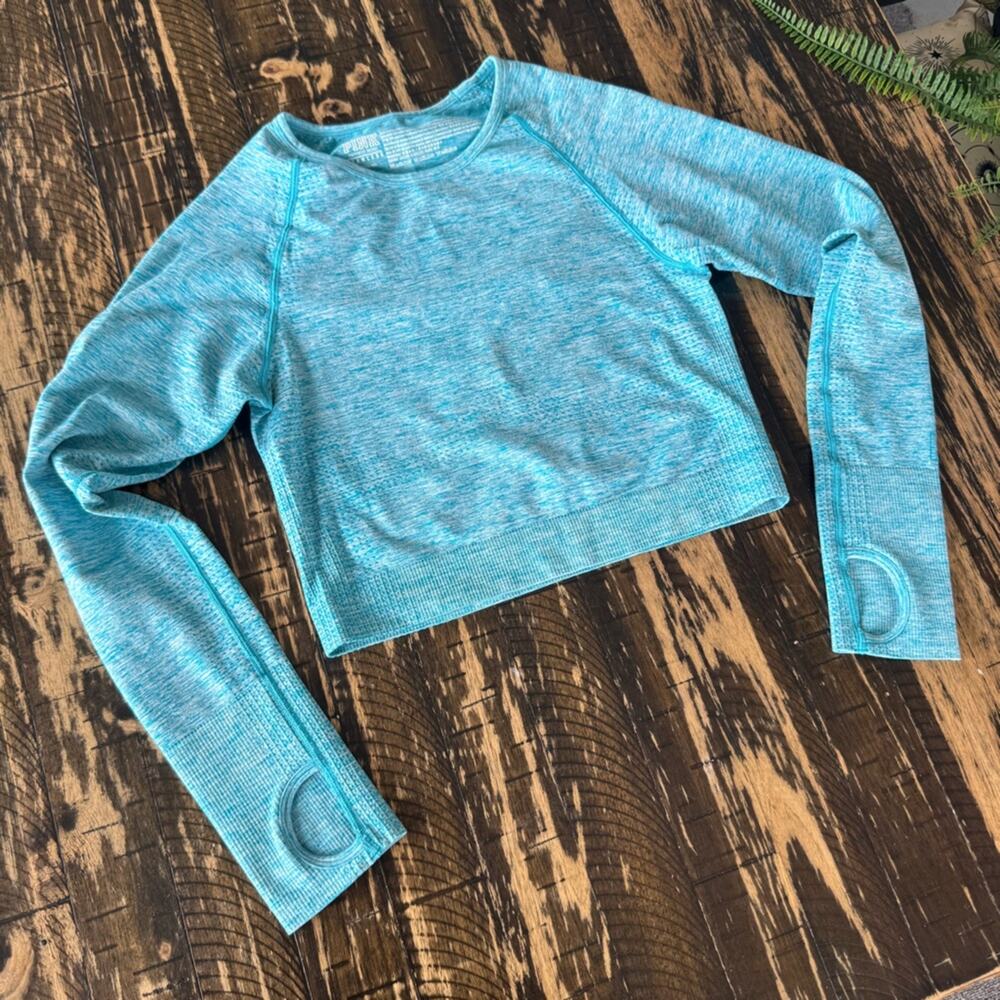 VICTORIA SECRET PINK - Light Blue Long Sleeve Top - MEDIUM